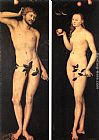 Lucas Cranach The Elder Famous Paintings - Adam and Eve